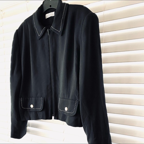 Principles Collection Black Crepe Jacket Size 14 - Picture 7 of 9